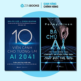 Sách - AI 2041 - 10 Viễn Cảnh Cho Tương Lai + Bá Chủ AI - Trí Tuệ Nhân Tạo ChatGPT Và Cuộc Chạy Đua Thay Đổi Thế Giới - Combo 2 Cuốn