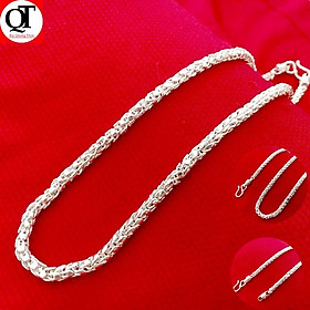 Dây chuyền bạc nam Bạc Quang Thản thiết kế kiểu dây tròn độ dài 50cm, trọng lượng có nhiều lựa chọn chất liệu bạc ta