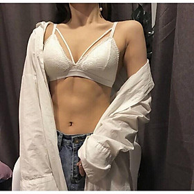 Bralette Móc Cài Dây V Sexy không gọng kèm đệm mút cao cấp QUINN BRA AB6635 - Áo Lót ren cotton đẹp gợi cảm lôi cuốn