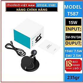 Mua Đế sạc không dây Choetech T587-F 3 in 1  dành cho điện thoại  tai nghe và đồng hồ thông minh (Hàng chính hãng)