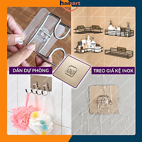 Miếng Dán Dự Phòng Treo Kệ Tam Giác BẢN LỚN 8X8 Móc Gài Giá Kệ Inox Tráng Gương Siêu Dính