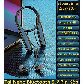 Mua Tai Nghe N97  Bluetooth 5.2 Pin Kép 3000mAh Nghe Nhạc  - Đàm Thoại  Lên Đến 300 Giờ    Có Thể Điều Chỉnh Âm Thanh    Có Khe Lắp Thẻ Nhớ TF