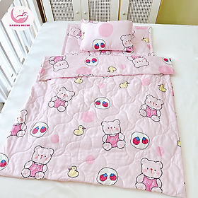 Bộ chăn gối nệm cho bé Katina House, vải Tencel siêu mềm mát, thoáng khí, nệm chống thấm
