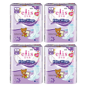 Combo 4 Gói Băng Vệ Sinh Elis Fairy Wings RP 30cm (12 Miếng / Gói)