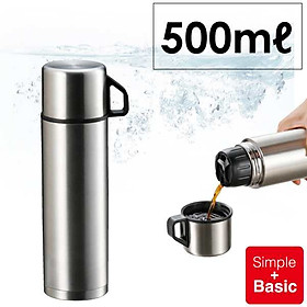 Bình inox giữ nhiệt 2 in1 Pearl Metal Basic Double - Hàng nội địa Nhật Bản |#nhập khẩu chính hãng|