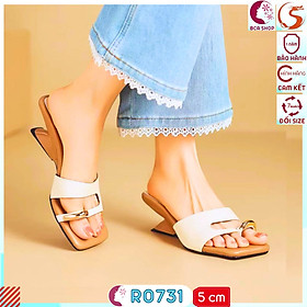 Dép Guốc Đế Xuồng Xỏ Ngón Cao Gót 5p RO731 ROSATA Đi Làm - Đi Chơi Đều Thoải