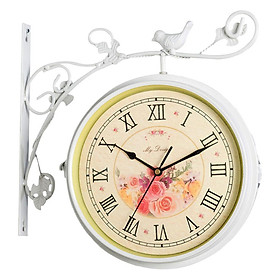 Wrought Iron Double Sided Antique Hanging Clock