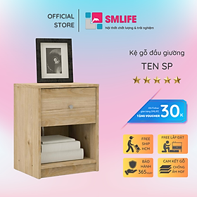 Tủ gỗ đầu giường hiện đại SMLIFE Nancy  | Gỗ MDF dày 17mm chống ẩm | D38xR30xC48cm