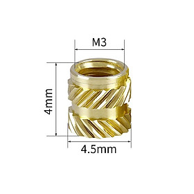 20/50/100pcs Chèn Nut nhúng M3 M4 M5 Thread Kính nóng tan chảy bằng đồng thau có trọng lượng nhiệt điện áp cho các bộ phận máy in 3D Kích thước: 20pcs