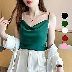 Áo hai dây nữ cổ đổ mặc trong vest chất vải lụa latin, thoáng mát khi mặc - New Design AO0013