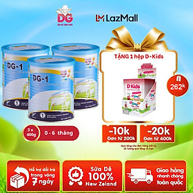 Combo 3 lon Sữa Dê DG-1 400g Tặng 1 hộp Viên Sữa Dê DKids