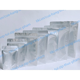 Mua 0.5KG túi zipper bạc đáy đứng 1 mặt trong - 1 mặt bạc đựng đồ ăn vặt - thực phẩm khô