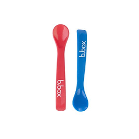 b.box Muỗng silicone cho bé ăn dặm (set 2 cái) - Bộ Đôi Đỏ Xanh