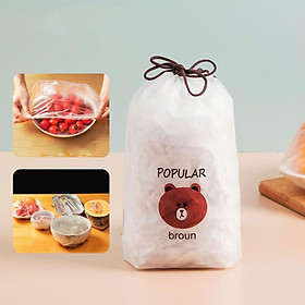 Combo Màng Bọc Thực Phẩm An Toàn Set 100 cái Có Chun Co Dãn Tái Sử Dụng Được Kèm Túi Gấu, giúp chống