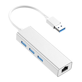USB 3.0 Ethernet Adapter Hub with  10/100Mbps Ethernet Converter LAN Wired Network Adapter 3 Ports USB 3.0 Hub for Surface Pro, Laptop, PC