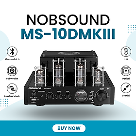 Mua Nobsound MS-10D MKIII -Amply tích hợp đèn chân không HiFi cao cấp  Bluetooth 5.0  đa kết nối (USB  Optical  Coaxial  RCA)  hỗ trợ subwoofer  chất âm ấm áp  chi tiết  thiết kế sang trọng  phù hợp cho hệ thống âm thanh gia đình và máy tính - Hàng Chính Hãng