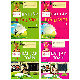 Combo Vở Ô Li Bài Tập Tiếng Việt  Toán Lớp 1 Bộ 4 Cuốn - HA