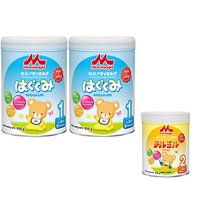 Combo 2 lon Sữa Morinaga Số 1 Hagukumi 850gr + 1 lon Sữa Số 2 Chilmil 320g