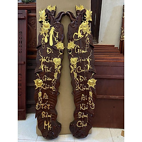 Mua Tranh Gỗ Hương Cha Mẹ Treo Tường - Gỗ Hương Đỏ Nguyên Khối Điêu Khắc Thư Pháp  Dát Vàng 24k Đài Loan