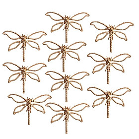 10 Pieces Alloy Dragonfly Flatback Embellishments DIY Scrapbook Decor Craft Gold