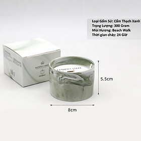 Nến thơm ly đá cẩm thạch hoa văn Marble 50G sáp đậu nành tự nhiên không khói khử mùi - tạo hương thơm trong phòng