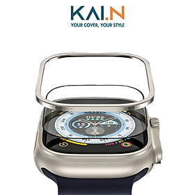 Miếng Dán Cường Lực Màn Hình Viền Titanium Alloy Dành Cho Apple Watch Ultra, Kai.N TitanGlass - Hàng Chính Hãng