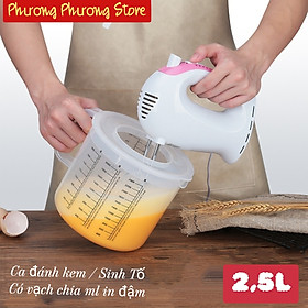 ( Hàng cao cấp ) ca đánh kem / sinh tố có vạch chia ml in đậm - 2500ml