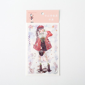 Sticker bảng họa tiết cô gái Nhật cute 20x10cm