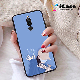 Ốp lưng iCase dành cho Xiaomi Redmi 8 chất liệu viền dẻo lưng cứng nhám TPU có hai lỗ xỏ dây đeo in nổi 4D hình bộ sưu tập Girl Cute 28