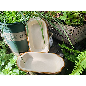 Mua thố sứ  đĩa nướng sâu lòng chữ nhật có tai cầm