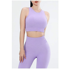 SET ĐỒ NỮ TẬP GYM YOGA CHẤT VẢI DỆT THUN TĂM LOẠI 1 ( ÁO ĐÃ CÓ MÚT CHỐNG SỐC )