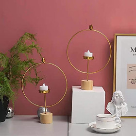 Mua Chân đế nến bằng kim loại đế gỗ thiết kế độc đáo