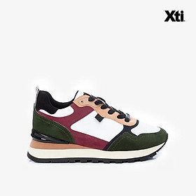 Giày Sneakers Nữ XTI Kakhi Textile Combined Ladies Shoes