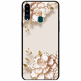 Ốp lưng dành cho Samsung A20s mẫu Tranh Hoa Nền Trắng