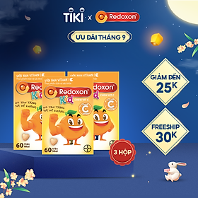 Combo 3 Hộp Viên Nhai Vitamin C Hỗ Trợ Tăng Sức Đề Kháng Dành Cho Trẻ Em REDOXON Kids Chew Vit C Hộp 60 Viên x3Thực Phẩm Bảo Vệ Sức Khỏe