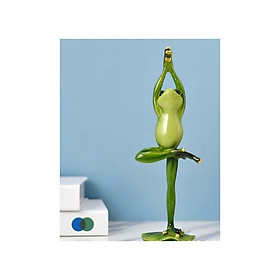 Trang trí ếch Yoga Trang trí Phong cách Mục vụ Phòng khách Balcon Cục Thư viện Trang trí nhựa Kết hợp 7.56.523,5 cm xanh