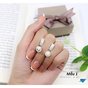 Bông tai khuyên tròn chất liệu bạc 925 treo trai MS85h