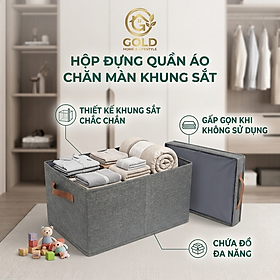 Hộp Đựng Quần Áo Chăn Màn (Khung sắt) 47x28x20cm