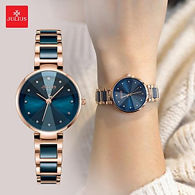 Đồng Hồ Nữ Chính Hãng Julius Cao Cấp Dây Thép Kim Loại Chống Nước Kính Khoáng Đường Kính 30mm JA-1209C