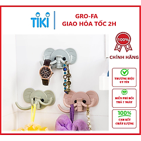 Combo 3 Móc Dán Tường Treo Đồ Dán Tường Hình Voi GroFa ( Màu ngẫu nhiên)