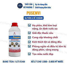 Hạ phèn hấp thụ kim loại nặng clo bổ sung khoáng giải độc đáy ao Pusenvi chống sốc thả giống sạch mang tôm thẻ cá lươn ế