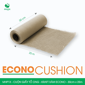 MHP1X - 30cm x 25m - Cuộn giấy tổ ong chống sốc - Kraft xám Siêu Tiết Kiệm ECONO