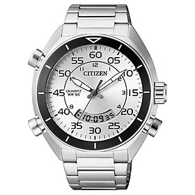 Đồng Hồ Nam Citizen Pin-Quartz Dây Thép Không Gỉ JM5470-58A - Mặt Trắng (44mm)