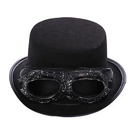 Steampunk Top Hat with Goggles Hat Punk Novelty Cosplay Fancy Dress Party