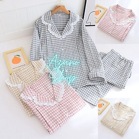 Đồ Bộ, Pijama Bầu Và Sau Sinh Cho Mẹ Azuno AZ2006 Chất Xô Đũi Mặc Hè Và Thu Đông - Hồng - M50-60kg