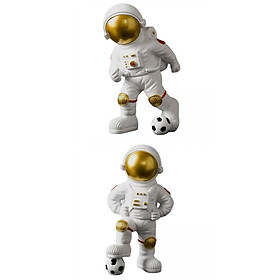 2pcs Astronaut Statues/ Figurine Sculpture Gift Kids Home Decoration Desktop