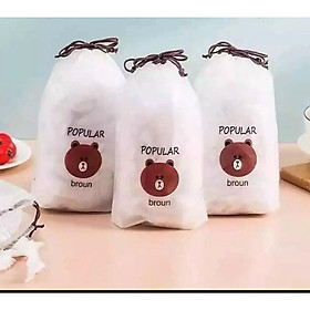 Mua Combo 100 màng bọc thực phẩm PE túi gấu có chun co giãn bọc đồ ăn  chùm đầu đa năng