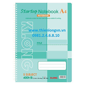 Sổ lò xo đơn A4 - 400 trang; Klong 394 xanh dương