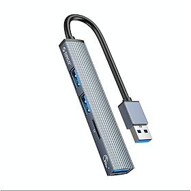 Hub USB ra 3 cổng USB 3.0 và 2.0 kiêm đầu đọc thẻ nhớ Orico AH-A12F-GY-BP - Hàng Chính Hãng