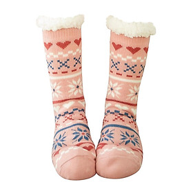 Womens Winter Socks Thermal Warm Soft Cozy Fuzzy Socks  Pink